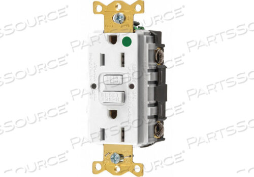 OEM#: GFR82WGFCI RECEPTACLE 15A 125VAC 5-15R WHITE by Hubbell Incorporated, Wiring Device-Kellums