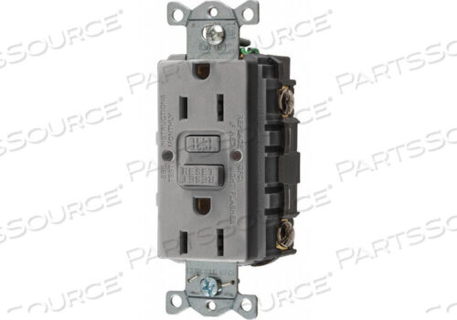 OEM#: GFRST15GYGFCI RECEPTACLE 15A 125VAC 5-15R GRAY by Hubbell Incorporated, Wiring Device-Kellums