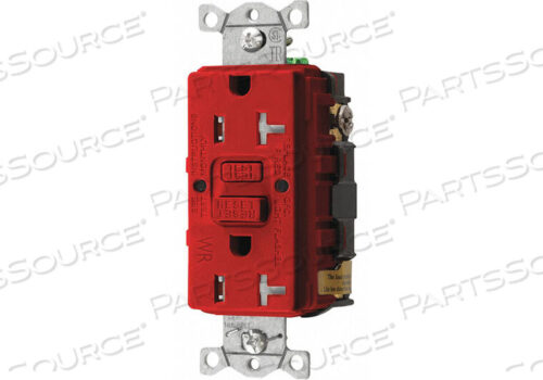 OEM#: GFTWRST20RGFCI RECEPTACLE 20A 125VAC 5-20R RED by Hubbell Incorporated, Wiring Device-Kellums