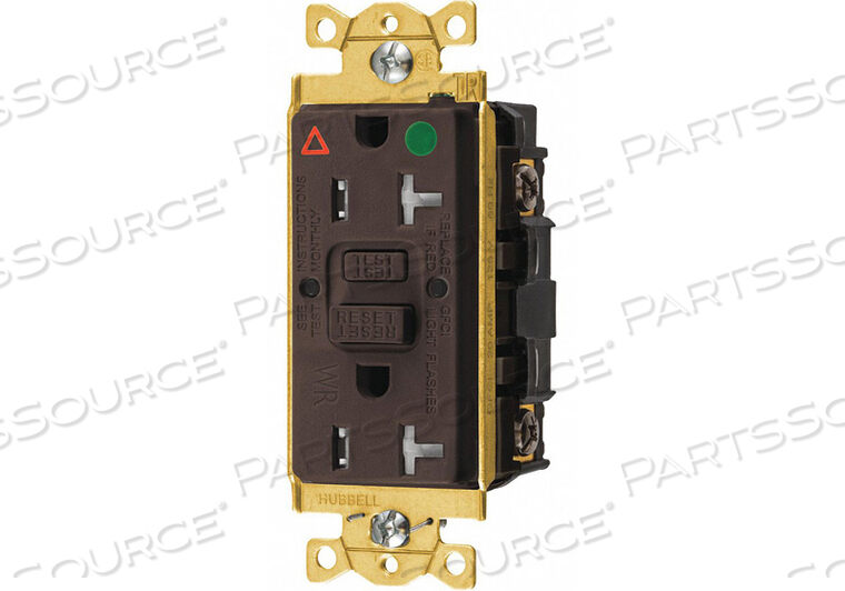 OEM#: GFTWRST83IGGFCI RCEPTCLE HSPITAL BRWN 20A 1 HP by Hubbell Incorporated, Wiring Device-Kellums