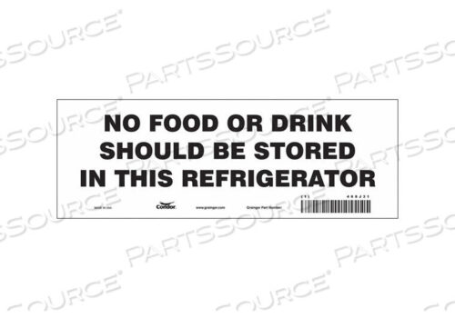 OEM#: 468J31SAFETY SIGN 10 W 3-1/2 H 0.004 THICK by Condor