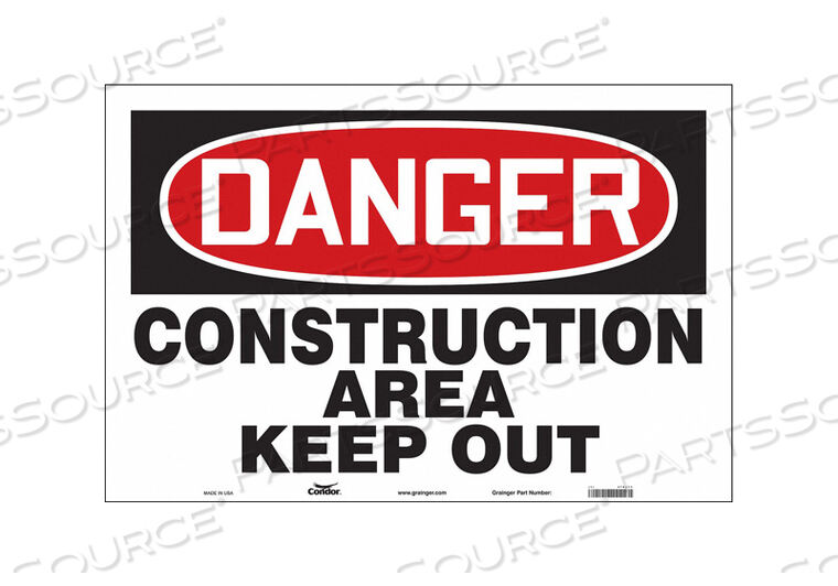 OEM#: 476J73SAFETY SIGN 36 WX24 H 0.004 THICKNESS by Condor