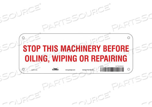 SAFETY SIGN 10 WX3-1/2 H 0.032 THICK