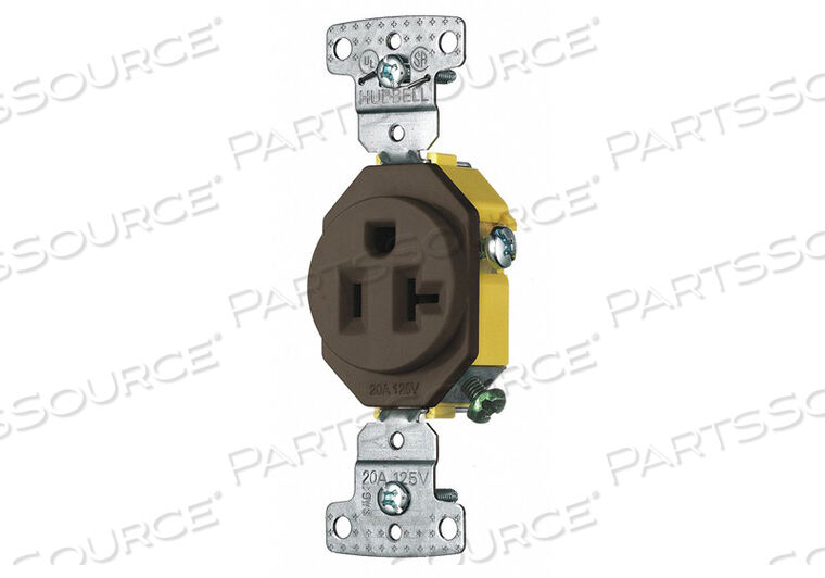 OEM#: BRYRR201RECEPTACLE BROWN 125VAC MOUNTING FLUSH by Hubbell Power Systems