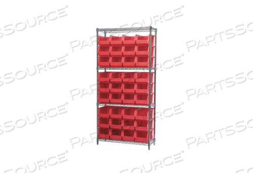 OEM#: AWS143630240RD5519 BIN SHELVING 74 OVERALL H 36 BINS RED by Akro-Mils / Myers Industries, Inc