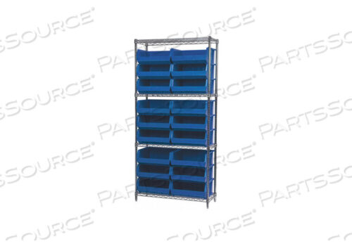 OEM#: AWS143630250BD5521 BIN SHELVING 74 OVERALL H 18 BINS BLUE by Akro-Mils / Myers Industries, Inc