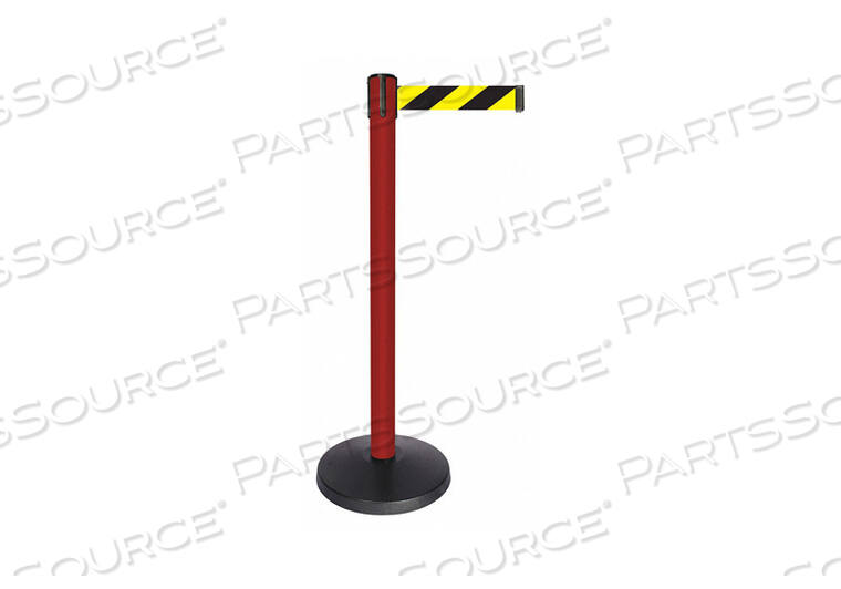 OEM#: QPLUS-21-D4BARRIER POST RED BLK/YLLW DIAGONAL BELT by Queueway