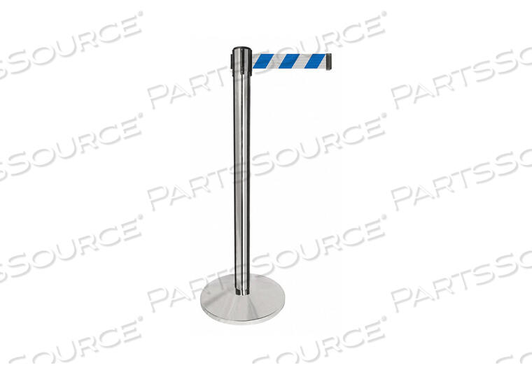 OEM#: QPLUS-1P-D1BARRIER POST SILVER BL/WHT STRIPED BELT by Queueway