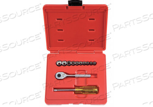 SOCKET WRENCH SET SAE 1/4 IN DR 12 PC