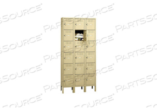 OEM#: BK6-121812-3SDBOX LOCKER LOUVERED 3 WIDE 6 TIER SAND by Tennsco Corp.