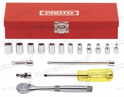 SOCKET WRENCH SET METRIC 1/4 DR 17 PC