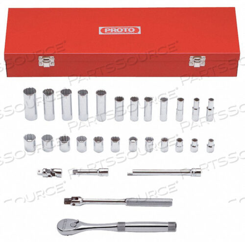 SOCKET SET 3/8 DR 12 PT STD/DEEP 29 PC