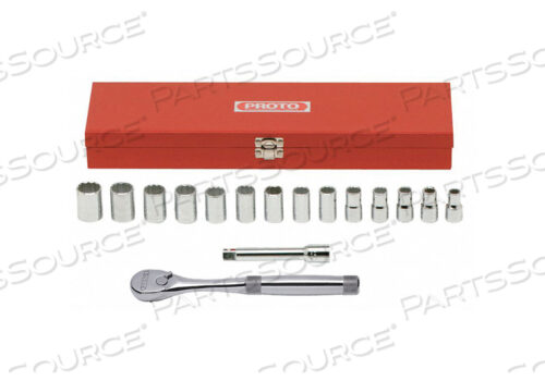 SOCKET WRENCH SET METRIC 1/2 DR 16 PC
