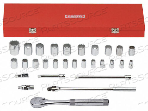 SOCKET WRENCH SET METRIC 1/2 DR 29 PC