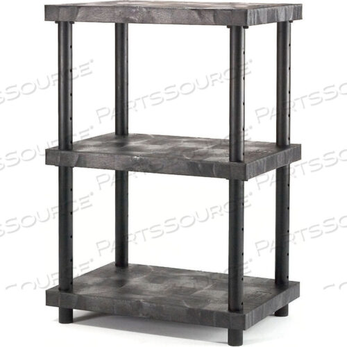OEM#: AST6624X3STRUCTURAL PLASTIC ADJUSTABLE SOLID SHELVING, 66W X 24D X 45H, BLACK by SPC Industrial