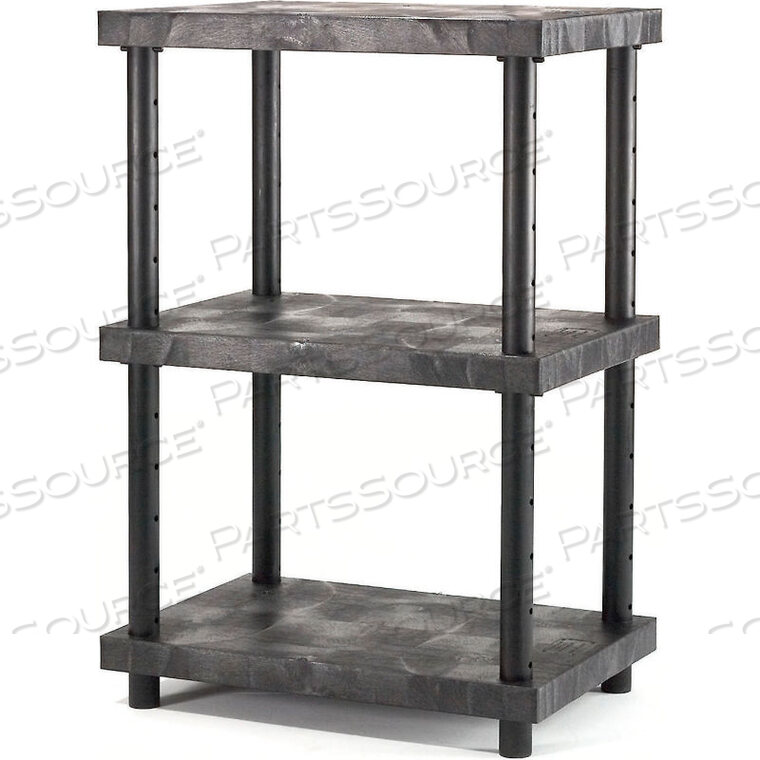 OEM#: AST6624X3STRUCTURAL PLASTIC ADJUSTABLE SOLID SHELVING, 66W X 24D X 45H, BLACK by SPC Industrial