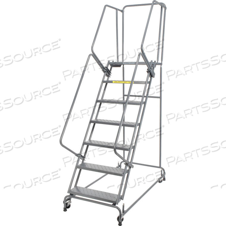 OEM#: FSH72621P7-STEP STEEL ROLLING LADDER WITH PERFORATED TREAD, 32W X 63D by Ballymore