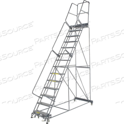 OEM#: FS144021PPERFORATED 24W 14 STEP STEEL ROLLING LADDER 21D TOP STEP by Ballymore