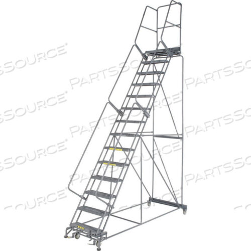 OEM#: FS144021GGRIP 24W 14 STEP STEEL ROLLING LADDER 21D TOP STEP by Ballymore