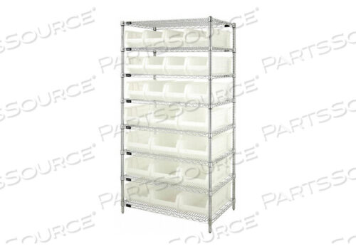 OEM#: WR8-950952CLBIN SHELVING 74 OVERALL H 24 BINS CLEAR by Quantum Storage Systems