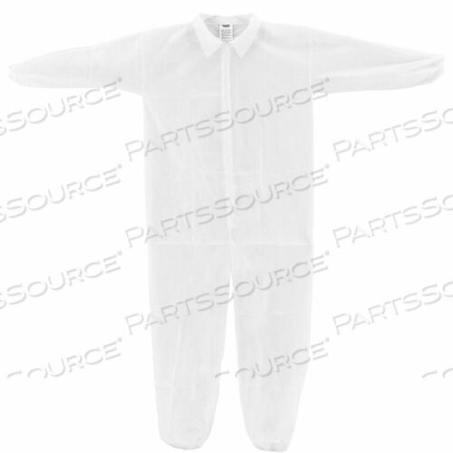 OEM#: KC-PP-40G-CVL-M-EDISPOSABLE POLYPROPYLENE COVERALL, ELASTIC WRISTS/ANKLES, WHT, MED, 25/CASE by Hubei Kangcheng Non-Woven Co.-Wuhan