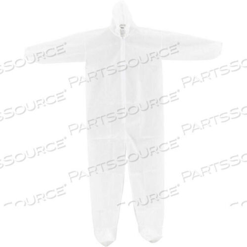 OEM#: KC-PP-40G-CVL-L-HBDISPOSABLE POLYPROPYLENE COVERALL, ELASTIC HOOD & BOOTS, WHT, LARGE, 25/CASE by Hubei Kangcheng Non-Woven Co.-Wuhan
