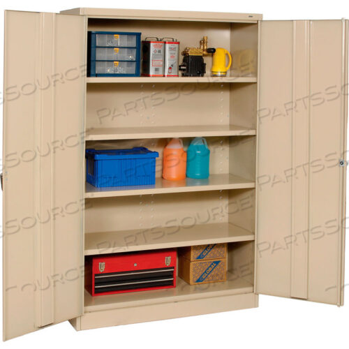 JUMBO STORAGE CABINET, 48WX18DX78H, SAND, UNASSEMBLED