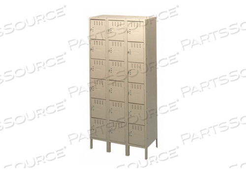 OEM#: BK6-121212-3 SDBOX LOCKER LOUVERED 3 WIDE 6 TIER SAND by Tennsco Corp.