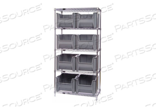 OEM#: WR5-700BLF1591 BIN SHELVING 74 OVERALL H 8 BINS BLUE by Quantum Storage Systems