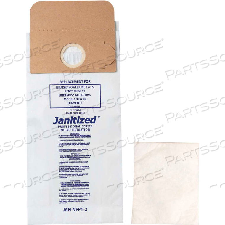 EUROCLEAN PAPER VACUUM BAG FOR EUROCLEAN KENT EDGE 12