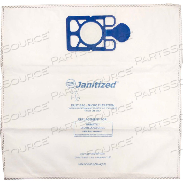 N.A.C.E. PAPER VACUUM BAG - N.A.C.E. & NUMATIC CHARLES/GEORGE, 300 SERIES