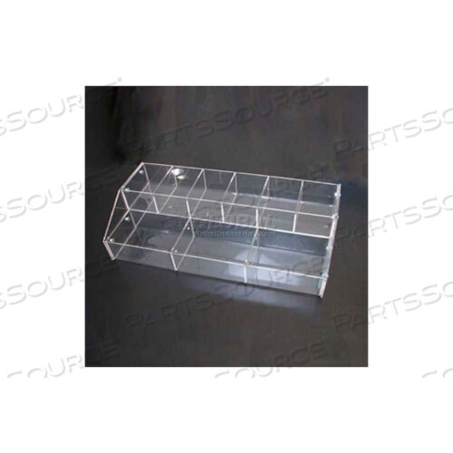 COUNTER TOP DISPLAY, 16 L X 8 W X 4-5/8 H, ACRYLIC, CLEAR