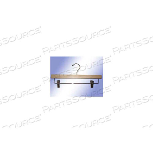 OEM#: WH14CSKIRT AND PANTS HANGER, W/ SWIVEL HOOK, 14 L, WOOD, NATURAL by Amko Displays LLC