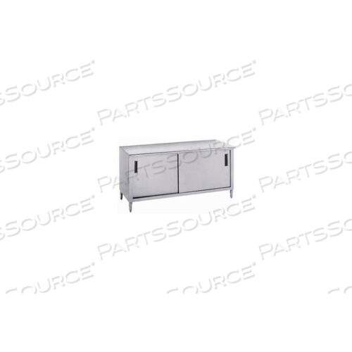 14 GA. WORK TABLE CABINET 304 STAINLESS STEEL - SLIDE DOORS 60X30