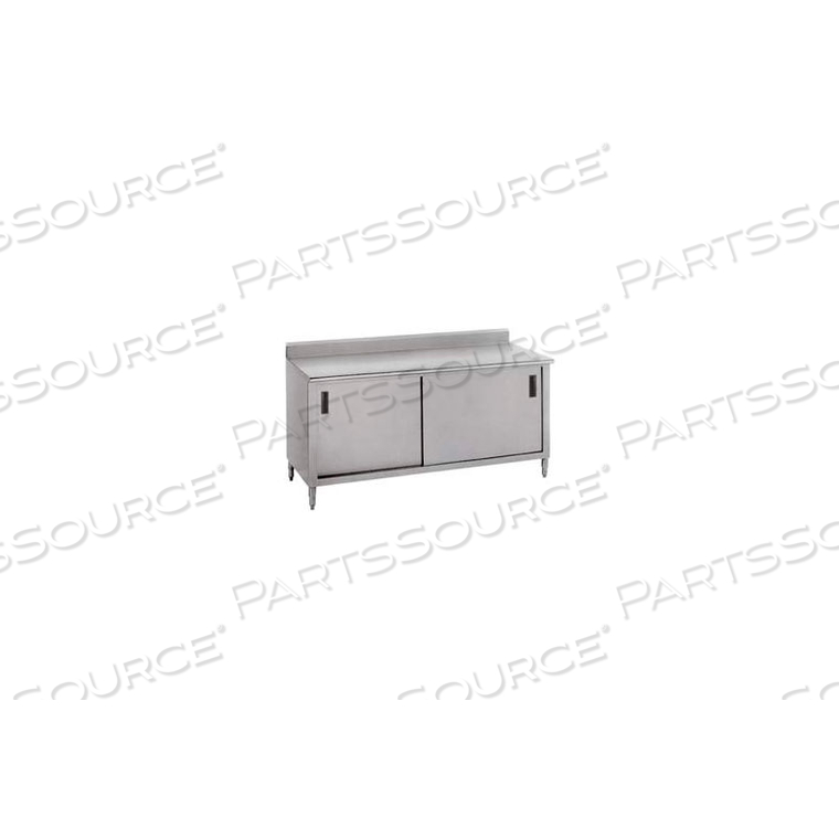 14 GA WORK TABLE CABINET 304 SS - 5 BACKSPLASH SLIDE DOORS 96X36