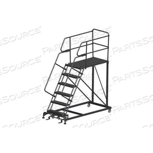 OEM#: SEP6-36-48PD6 STEP HEAVY DUTY STEEL MOBILE WORK PLATFORM W/ HANDRAILS - 36 X 48 PLATFORM by Ballymore