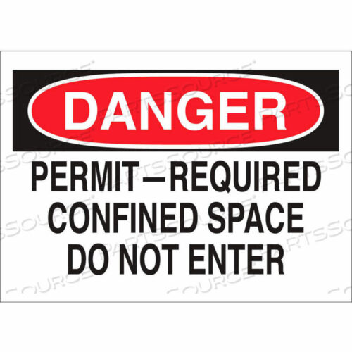 OEM#: 65950DANGER PERMIT-REQUIRED CONFINED SPACE DO NOT ENTER SIGN, SELF-ADHESIVE, 10W X 7H by Brady Americas