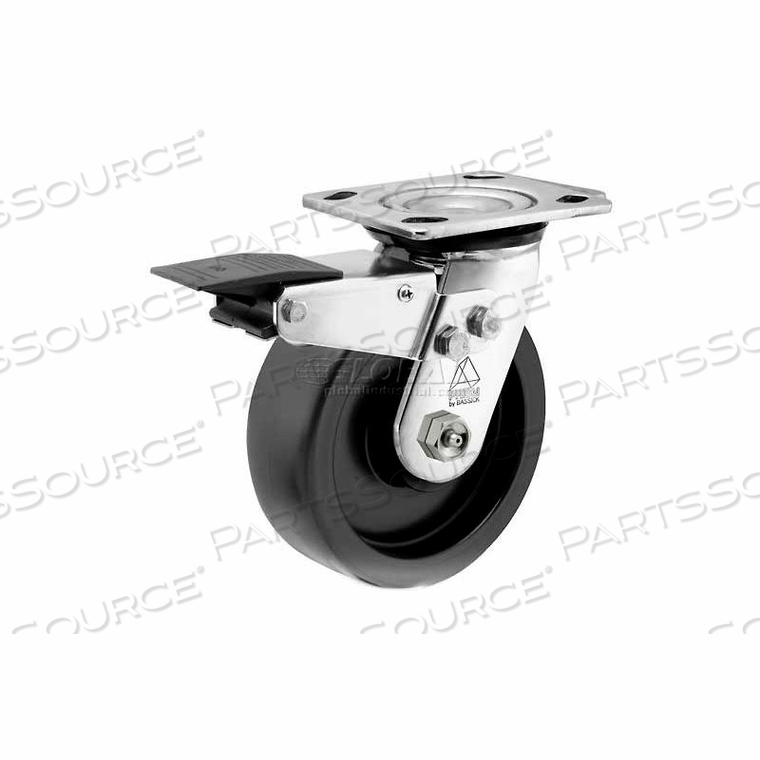 PRISM STAINLESS STEEL TOTAL LOCK SWIVEL CASTER - POLYOLEFIN - 4 DIA.