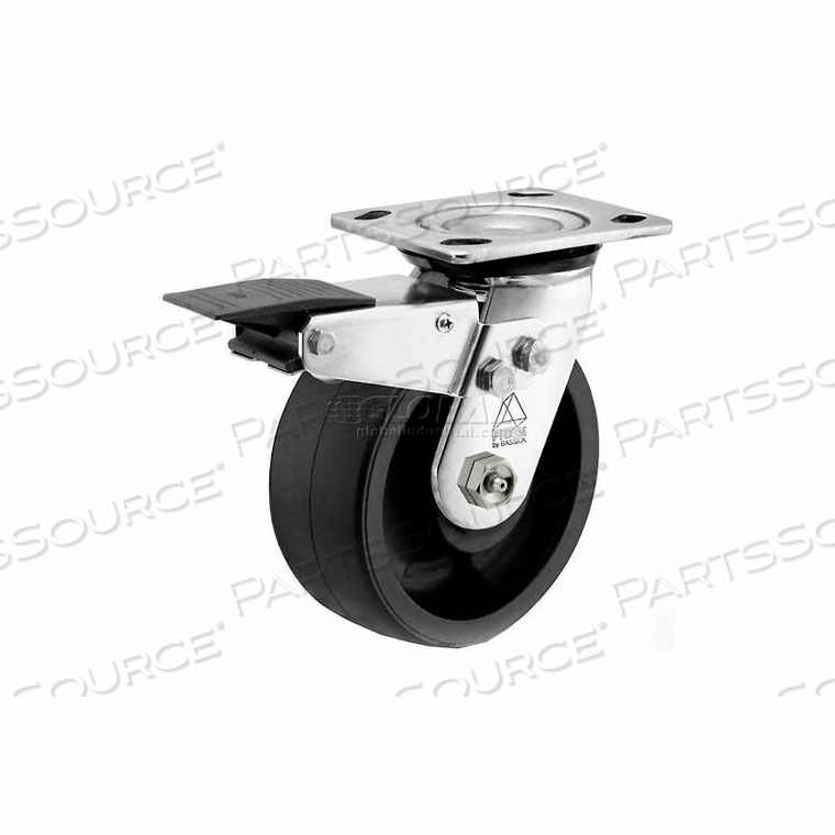 PRISM STAINLESS STEEL TOTAL LOCK SWIVEL CASTER - REINFORCED THERMOPLASTIC - 6 DIA.