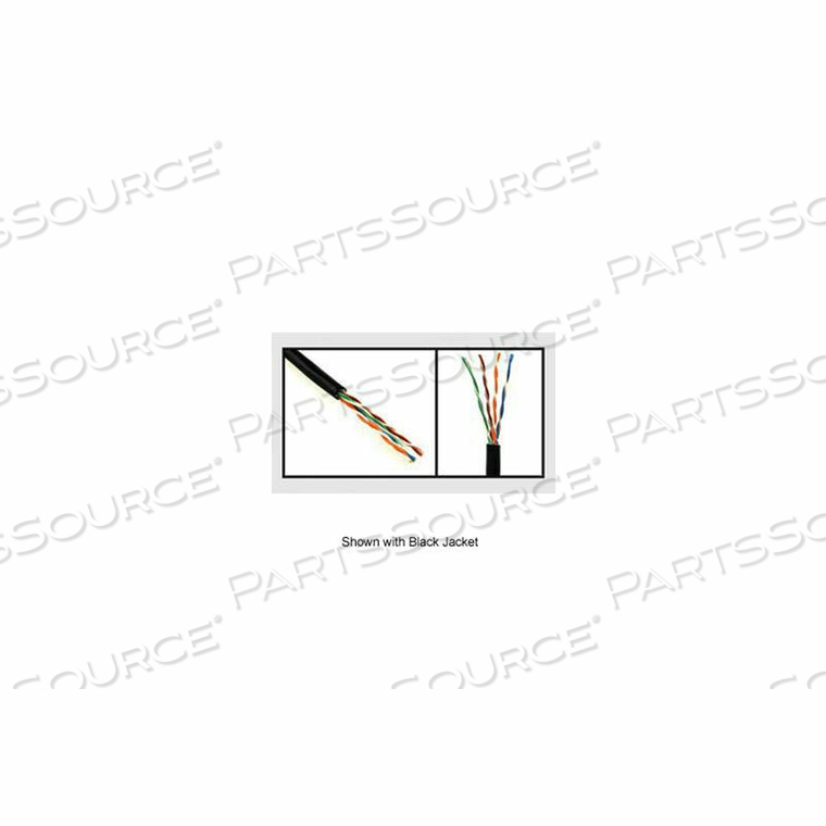 4 PR 24AWG CAT5E PVC SIAMESE BLUE - 1,000 FT. SPOOL BLACK