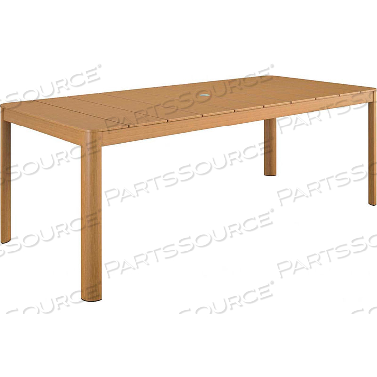 BRIDGEPORT PALERO OUTDOOR DINING TABLE, ALUMINUM AND SYNTHETIC WOOD, TAN