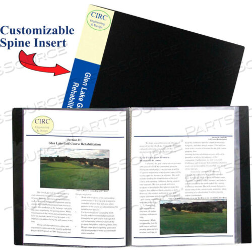 24-POCKET BOUND SHEET PROTECTOR PRESENTATION BOOK, BLACK, 12 BOOKS/SET