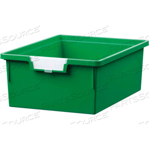 STANDARD WIDTH DOUBLE DEPTH STORAGE TOTE TRAY - 16-3/4L X 12-5/16W X 6H GREEN