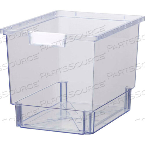 STANDARD WIDTH QUAD DEPTH STORAGE TOTE TRAY - 16-3/4L X 12-5/16W X 12H CLEAR