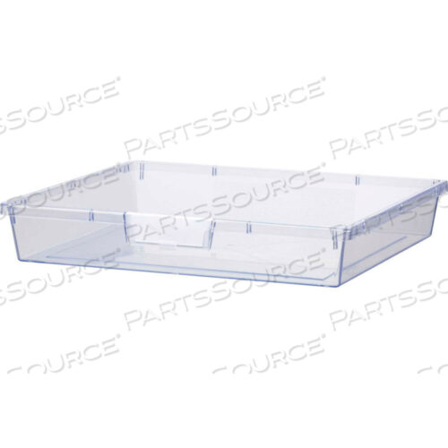 EXTRA WIDE SINGLE DEPTH STORAGE TOTE TRAY - 16-3/4L X 18-1/2W X 3H CLEAR