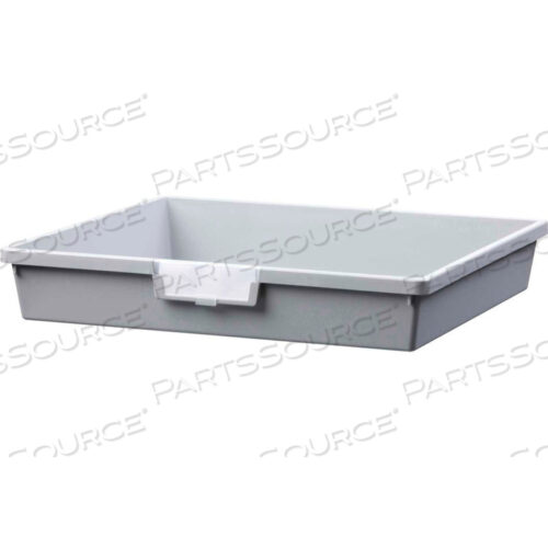 EXTRA WIDE SINGLE DEPTH STORAGE TOTE TRAY - 16-3/4L X 18-1/2W X 3H LIGHT GRAY