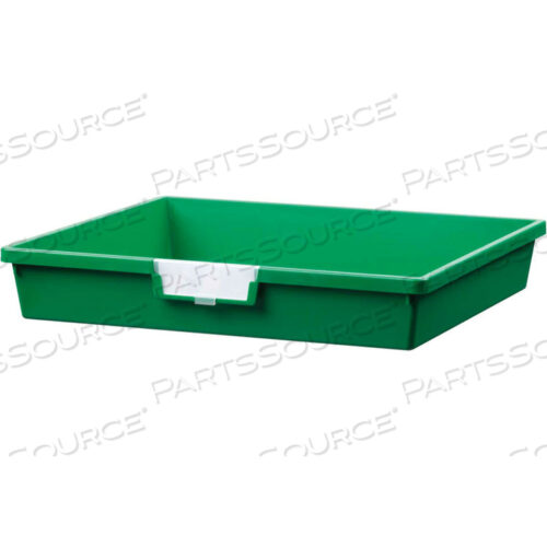 EXTRA WIDE SINGLE DEPTH STORAGE TOTE TRAY - 16-3/4L X 18-1/2W X 3H GREEN