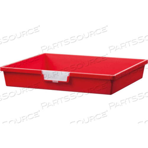 EXTRA WIDE SINGLE DEPTH STORAGE TOTE TRAY - 16-3/4L X 18-1/2W X 3H RED