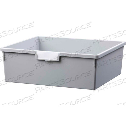 EXTRA WIDE DOUBLE DEPTH STORAGE TOTE TRAY - 16-3/4L X 18-1/2W X 6H LIGHT GRAY