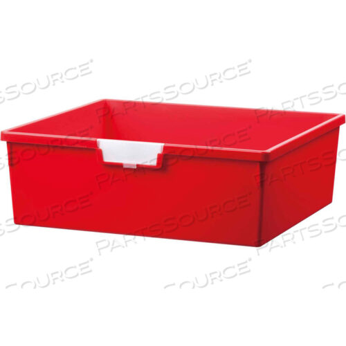 EXTRA WIDE DOUBLE DEPTH STORAGE TOTE TRAY - 16-3/4L X 18-1/2W X 6H RED